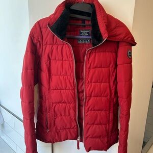Abercrombie & Fitch Vibrant Red Quilted Jacket
